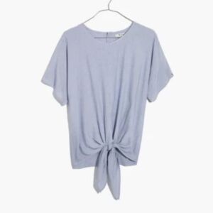 Madewell | mini stripe short sleeve tie bottom top